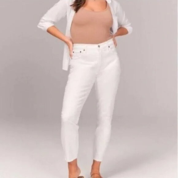 Abercrombie & Fitch Denim - New Abercrombie & Fitch The Skinny High Rise Jeans White Size 28